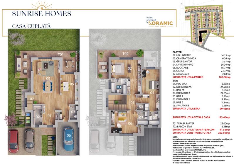 Vila P+1 individuala tip "cuplata/ duplex" in SUNRISE HOMES - 1