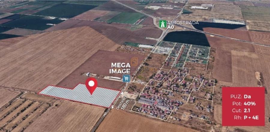 Teren 8 hectare cu deschidere ampla, Popesti-Leordeni, acces rapid A0
