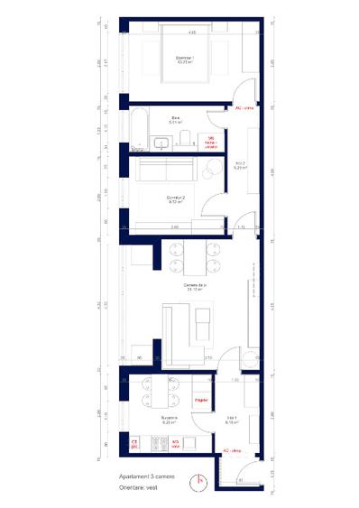 Proprietar ap 3 camere centrala gaz 2 clime Circumvalatiunii Favorit Iulius