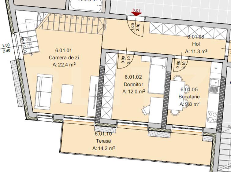 Apartament 4 camere, 102 mp, Terasa 214 mp, Imobil Nou, Semicentral