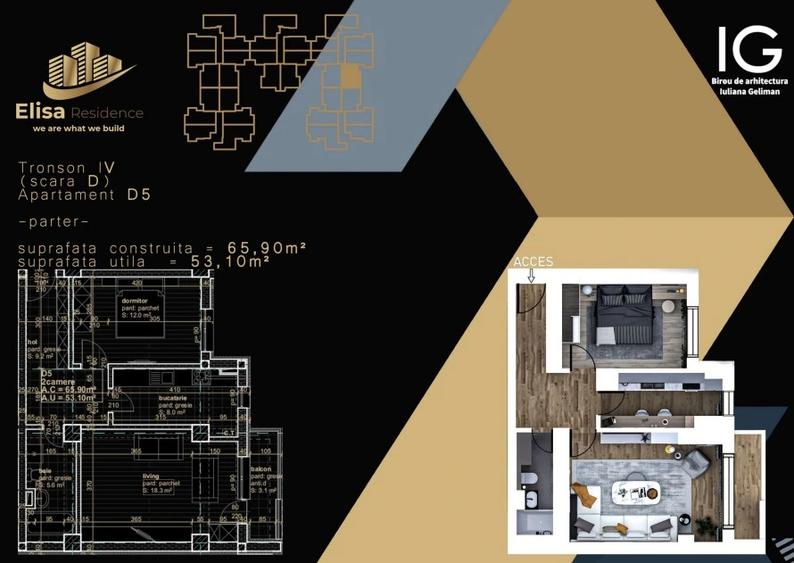 Apartament 2 camere ELISA RESIDENCE – locul în care viitorul tău prinde contur.
