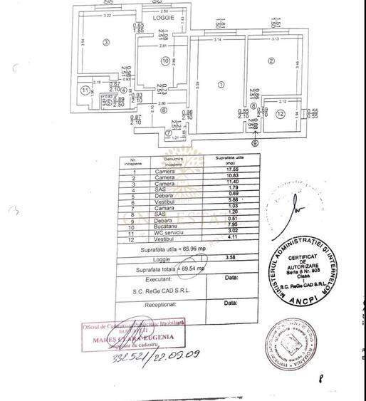 Apartament 3 camere 2 bai etaj 1/8 bloc 1981 / Liviu Rebreanu