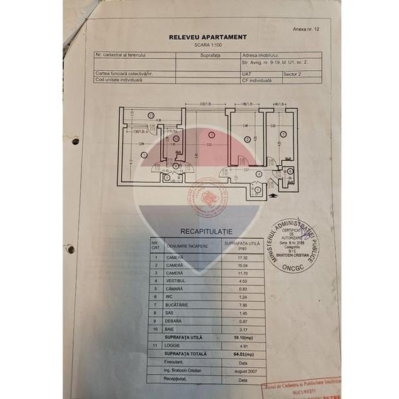 Vanzare apartament 3 camere  în zona Ferdinand-Obor, etaj 4
