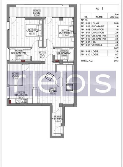 VANZARE APARTAMENT 3 CAMERE | LIZEANU | BLOC NOU | PARCARE | TERASA - 9