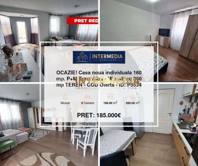 OCAZIE! Casa noua individuala 160 mp. P+M Zona Alba - Micesti cu 350 mp TEREN