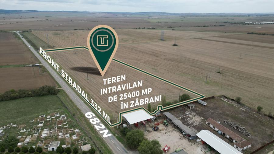Teren intravilan de 25400 mp cu potențial excepțional pentru investiție în Zăbra