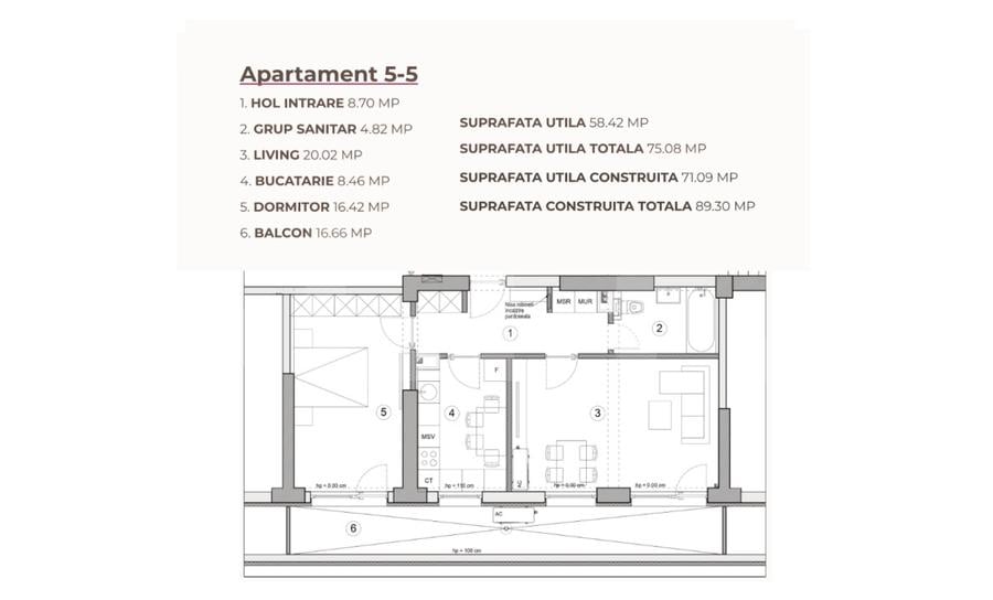 Apartament 2 camere, 75.08 mp, ansamblu 0% Comision Achiziție, Calea Severinului
