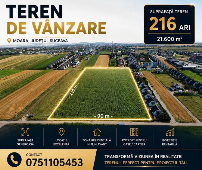 216 ari • lângă Campusul USV Moara Ideal pentru dezvoltare rezidențială