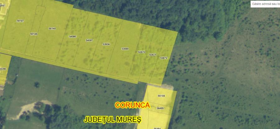 Teren intravilan Corunca – 1000 mp – vedere panoramică 180° + acces pădure – ult
