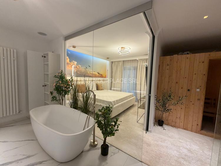 Apartament în Arcadia Domenii,230mp curte,3 parcări incluse