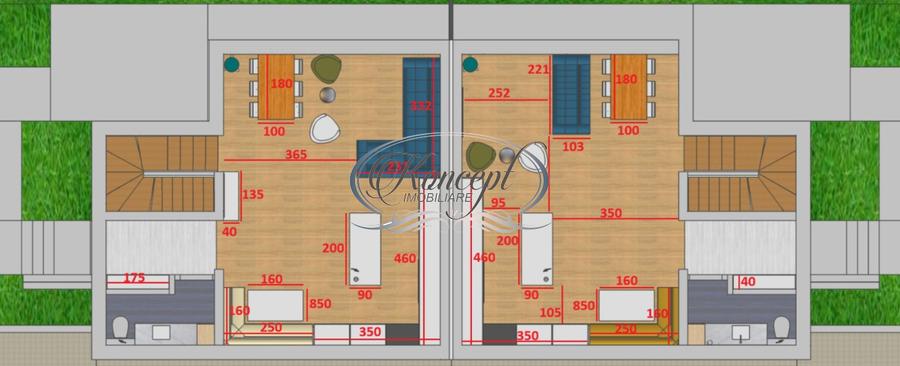 Duplex cu teren generos si panouri fotovoltaice in Dambul Rotund