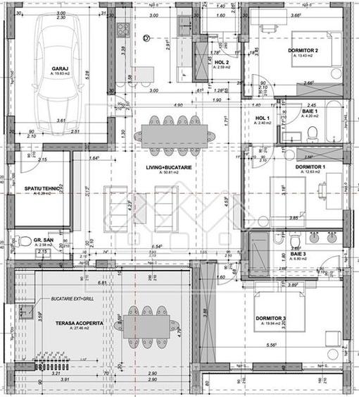 Casa individuala - Teren mare, garaj, 4 camere, 3 bai - Sura Mica