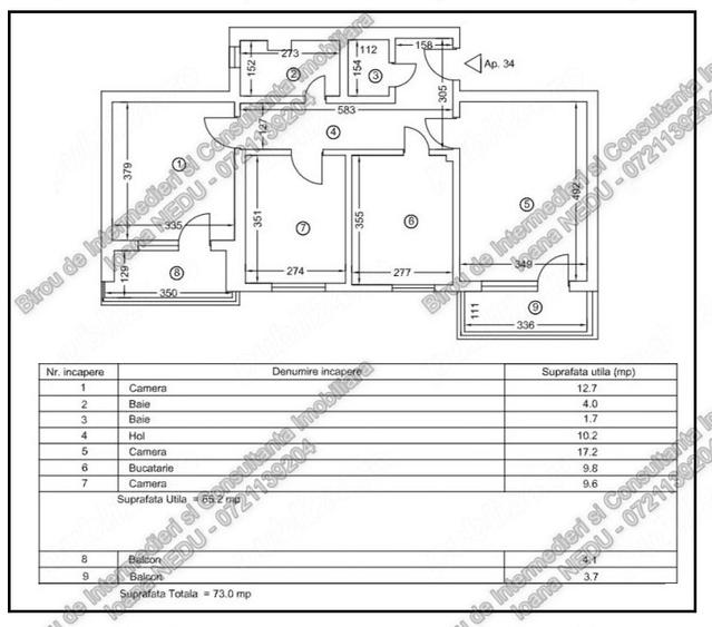 🙋Faleza NORD🔸3 Camere Decomandate 73m² Incadrat Centrala pe Gaze