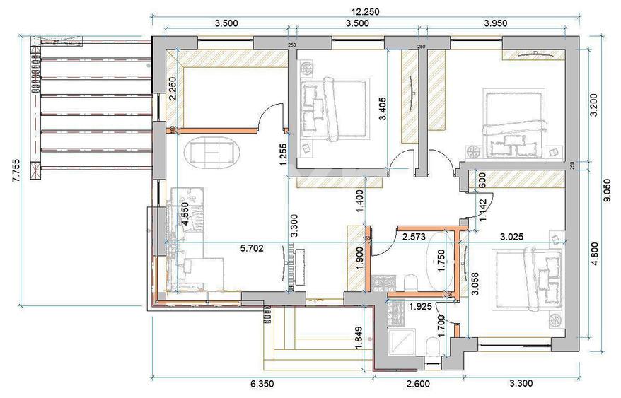 Case PARTER 4 camere Trivale | Teren 465 mp | Util 120 mp