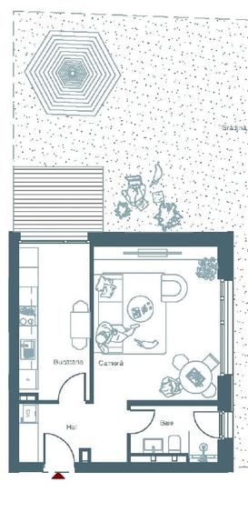 Apartament 39 mp +gradina, teren in proprietate