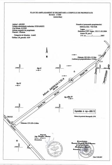 Teren extravilan 6.118 mp de vânzare – Ștefănești, zona Fitotron–Zăvoi
