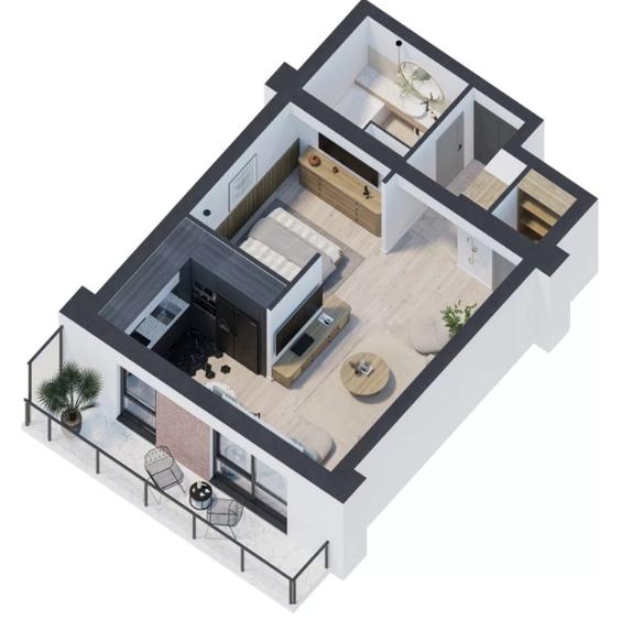 Disponibil si pentru 15% avans-apart. 1 camera Platou Galata, cod: 154713