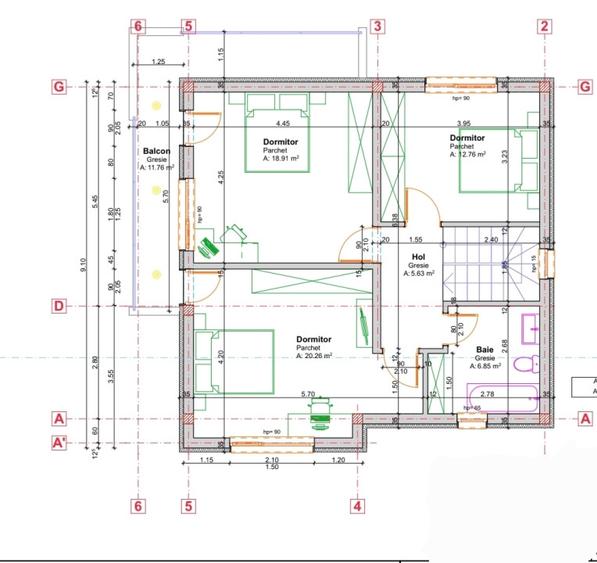 Casa individuala, 4 dormitoare, 160mp, garaj, 545mp teren, Dezmir