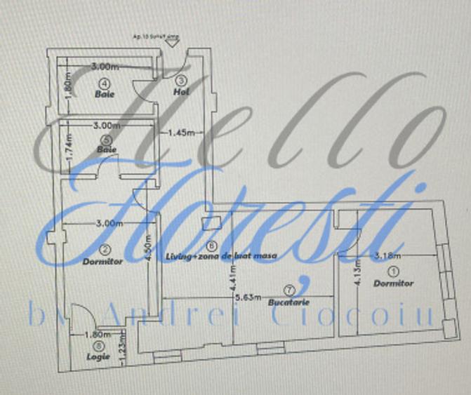 Apartament 3 camere, 69,56mp | Zona Calea Baciului | Cluj |