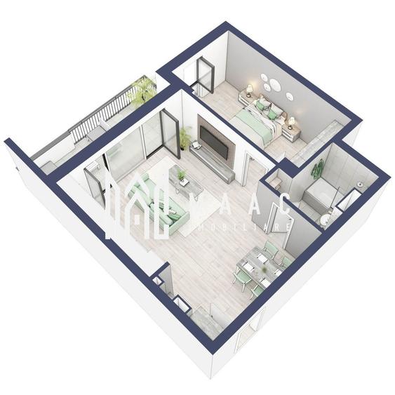 Apartament 2 camere | Etaj 3 | Balcon 10.7 mp | Turnisor