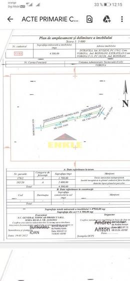 Teren intravila 4300 mp-Icuseni/Vorona,pret 4 e/mp negociabil!