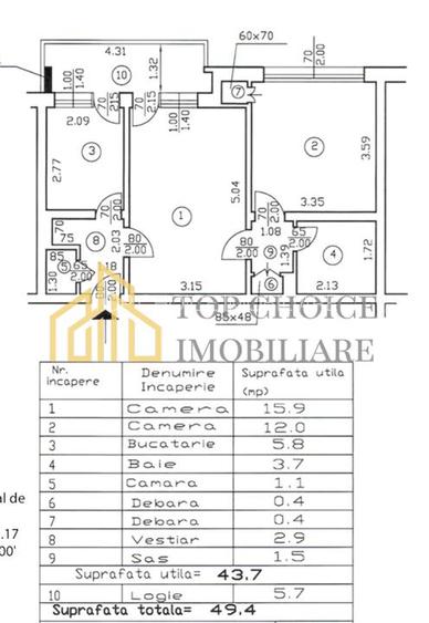 PENTRU INVESTITIE - 2 CAMERE BARBU VACARESCU | COMPLET RENOVAT - INCHIRIAT 570 E - 1
