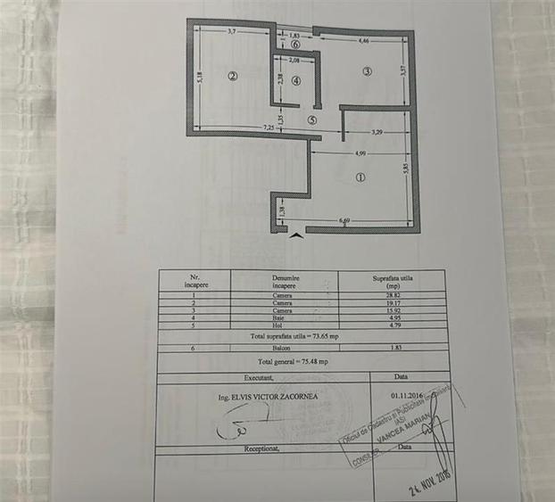 Apartament 3 camere, 76mp, la 2 min de Palas, Parcare inclusă