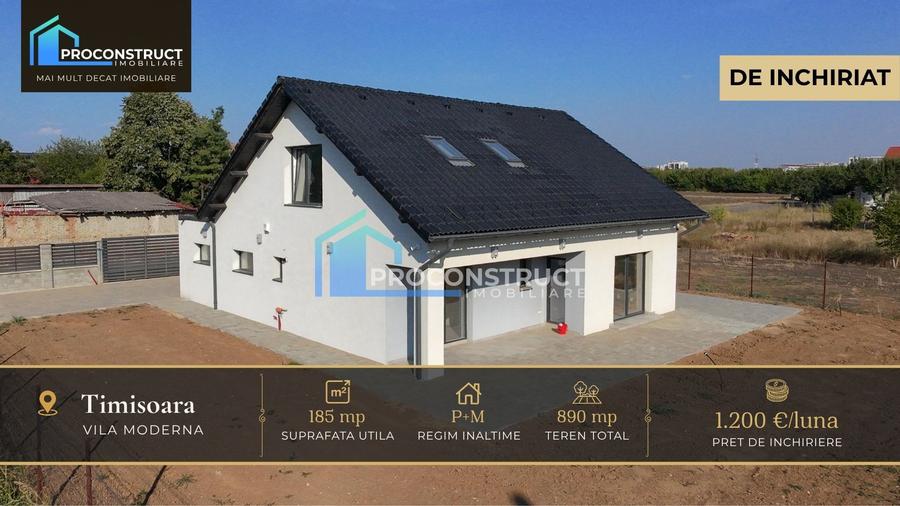 Casa noua de inchiriat – Zona Torontalului | 185 mp utili | 1.200 EUR