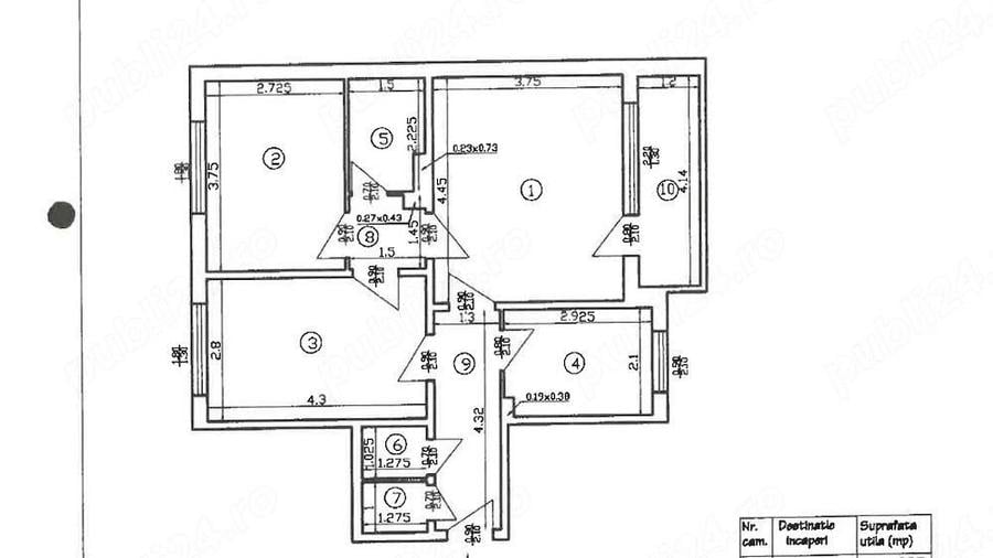 Vanzare Apartament 3 camere , Dr Taberei,etaj3