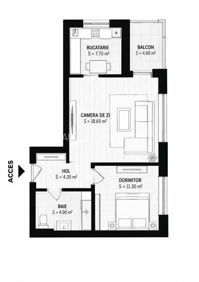 2 camere | Grozavesti | 50 mp | Parcare subterana | Mobilat complet - 9