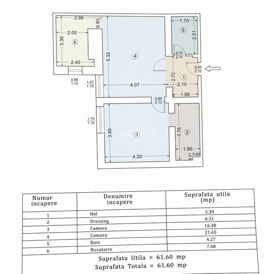 Apartament 2 camere 62mp | 0 comision | Otopeni Rin Nord - Aeroport