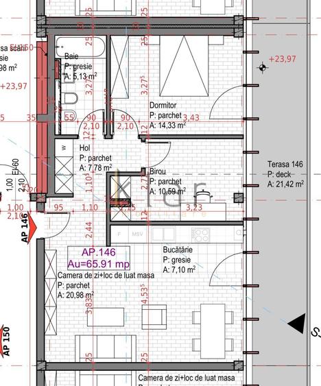 Apartament modern 3 camere 66mp, terasa 21mp, Sopor-Baza Sportiva