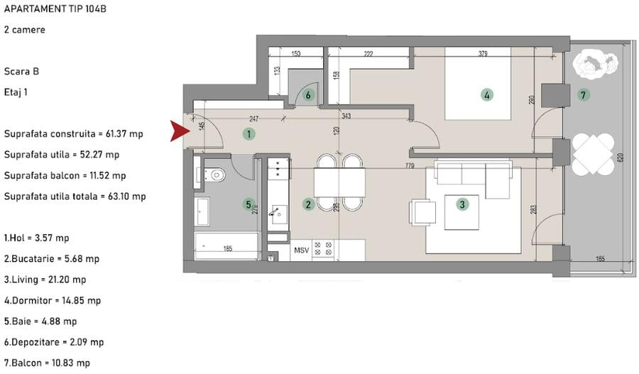 Apartament nou 2 camere | Zona Baneasa | Smart Home