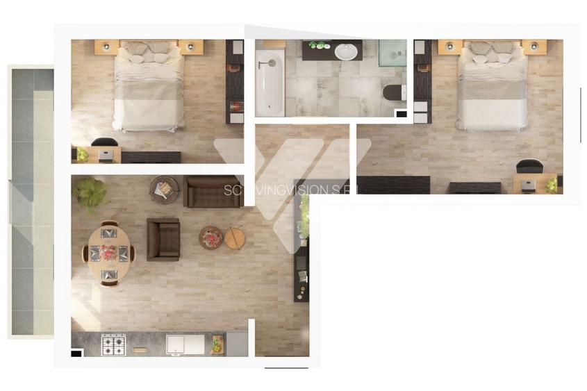 Apartament nou 3 camere, balcon, etaj 1 - zona Rahovei/ Doamna Stanca - 9