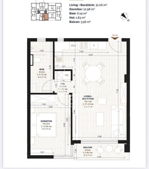 DE VANZARE Apartament 2 camere intr-un complex rezidential premium