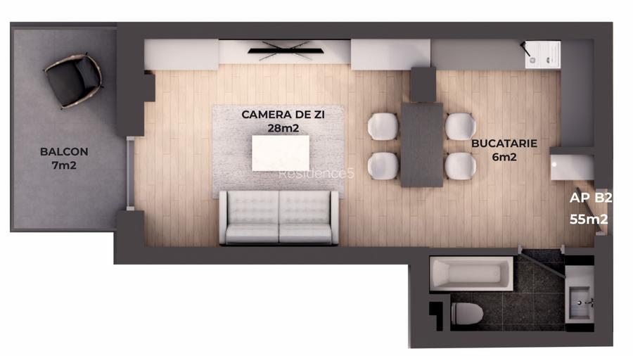 Investiție - Studio Finalizat Residence5, lângă școlile private - Iancu Nicolae - 1