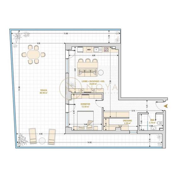 Apartament cu 2 camere Premium Marriott terasa 80 mp