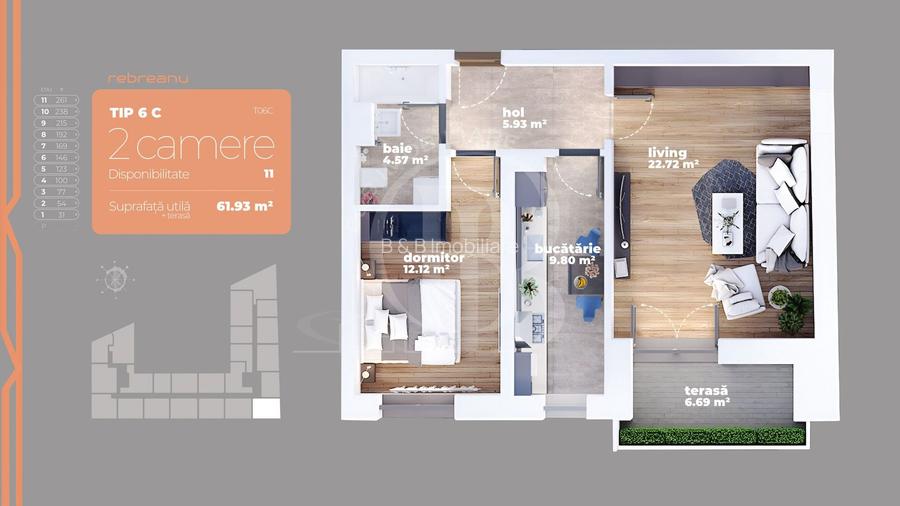 Apartament 2 camere Auchan Titan-Liviu Rebreanu-Sector 3 - 1