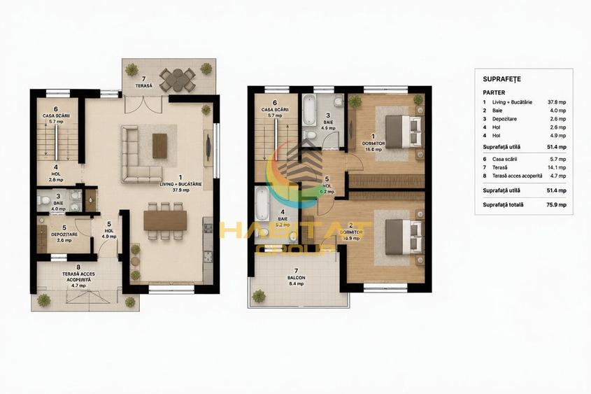 Vânzare DUPLEX 140 mp | Popești Leordeni | Strada Astrelor
