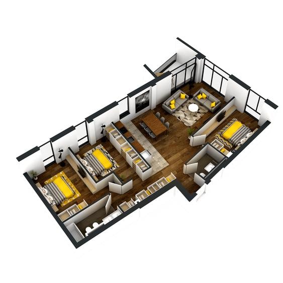 ISHO Riverside U2, Apartament generos, suprafete ample, multa lumina naturala