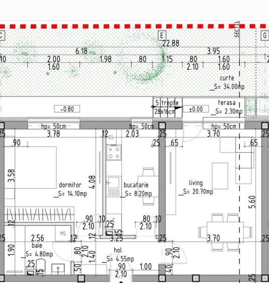 Popesti-Leordeni-Apartament 2 cam decomandat+gradina 34 mp si parcare inclusa.
