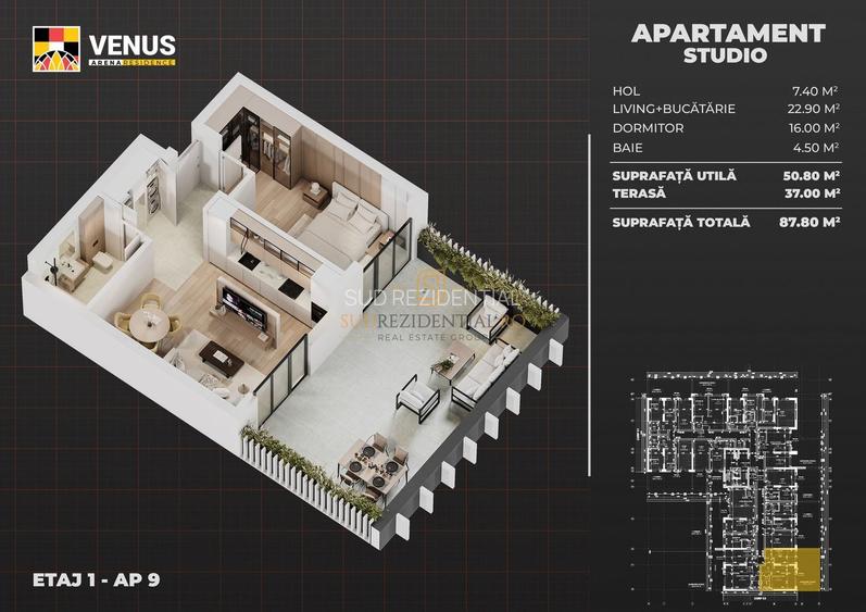 Nou! Apartament modern, 2 camere + terasa generoasa-Aparatorii Patriei - 1