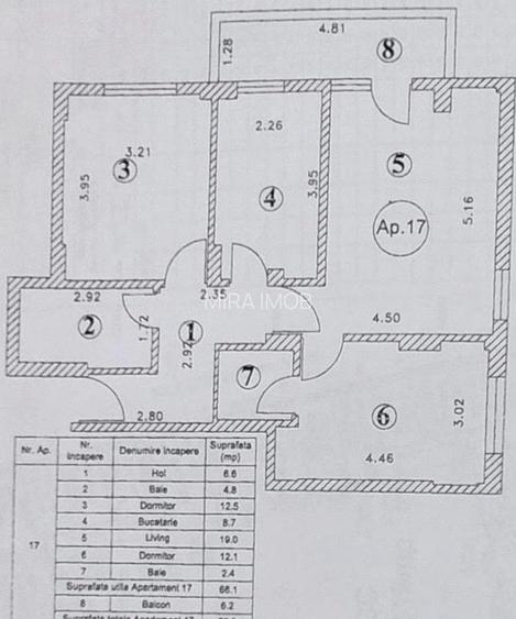Apartament 3 camere | 72 mp | Decomandat | 2 băi | Balcon închis | Etaj 2/4