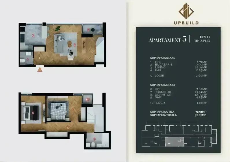 Apartament 3 Camere tip Duplex | Finisaje Lux | Decebal | Dezvoltator