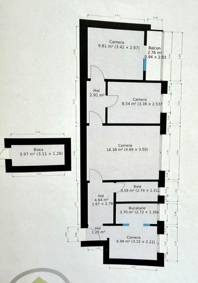 Apartament elegant 4 camere, mobilat/utilat cu boxa in CF - zona Dacia