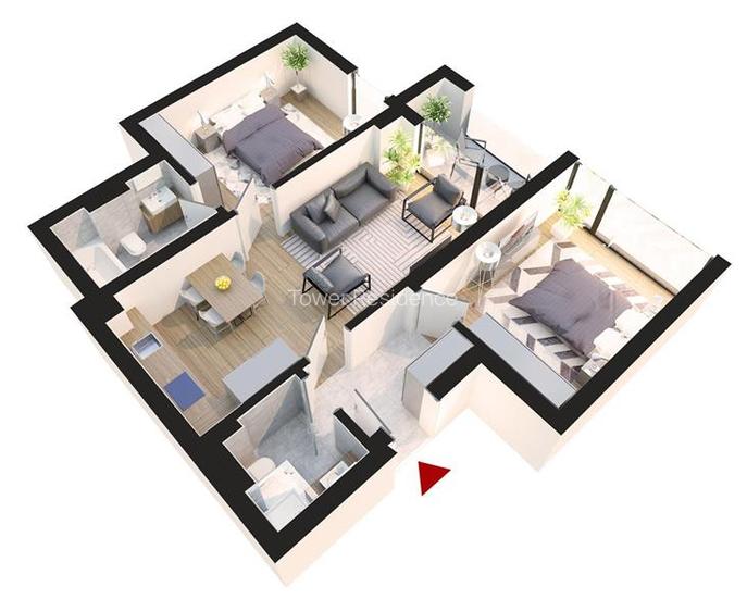 Apartament 3 Camere Incalzire in Pardoseala Ansamblu Nou Rahova - 4