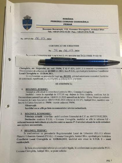 Teren rezidential 1352mp langa padure. Ciorogarla -toate utilitatile la poarta - 6