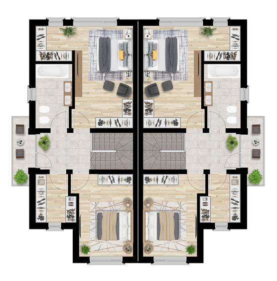 Dezvoltator: Duplex in cartier privat - 4,5 camere, 2 bai cu dormitor la parter