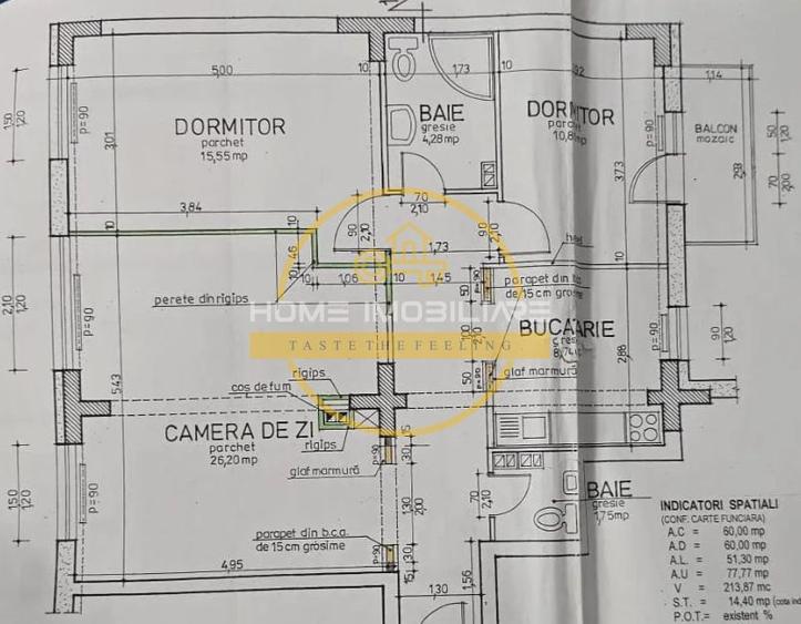 Etaj 1 Apartament 3Camere-Decomandat-80mp 2Bai+Boxa -Rond Vechi!