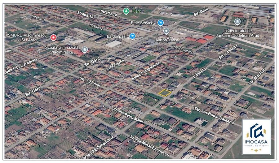 De vânzare Teren Rezidential 491 mp, 2 Fronturi. în Vladimirescu Arad,